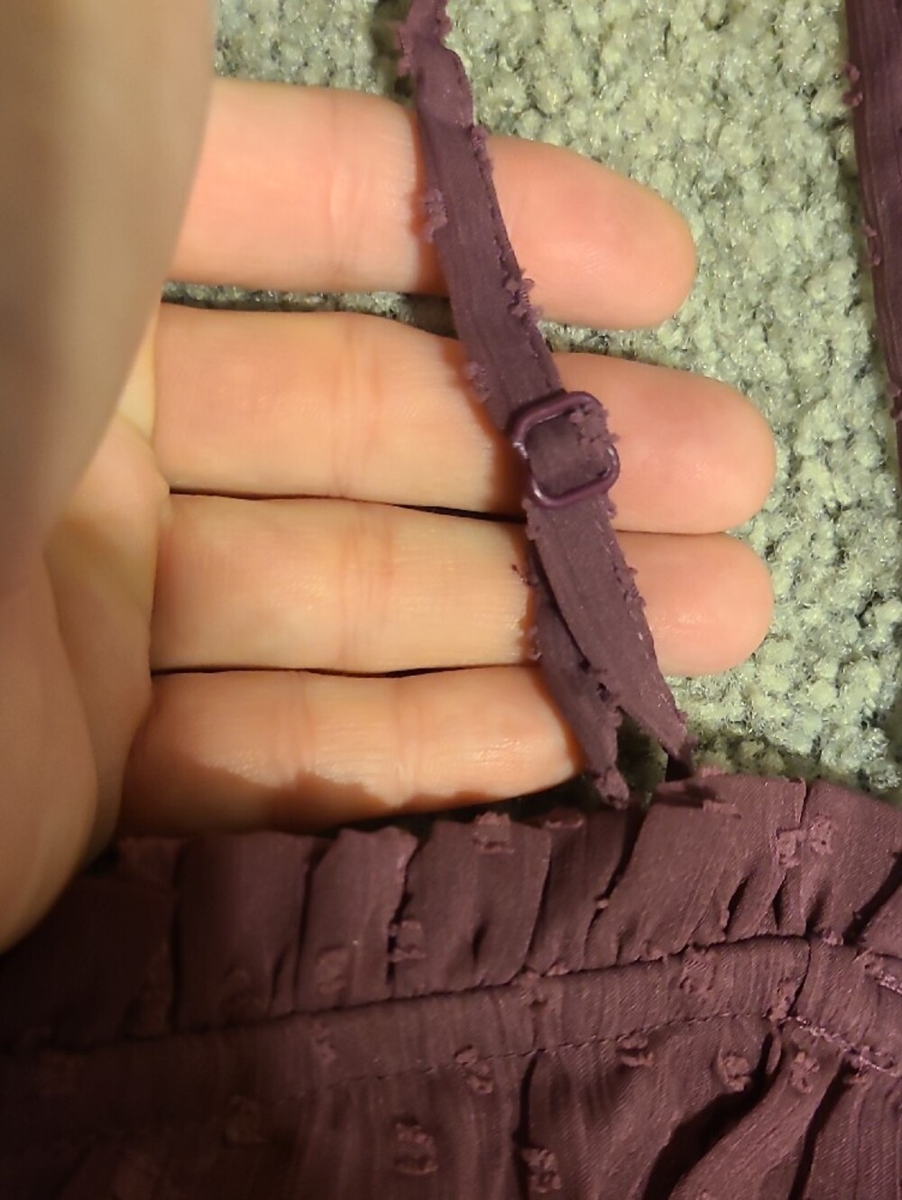 FLAWED-Patrons Of Peace Swiss Dot Burgundy Maxi - Picture 3 of 13